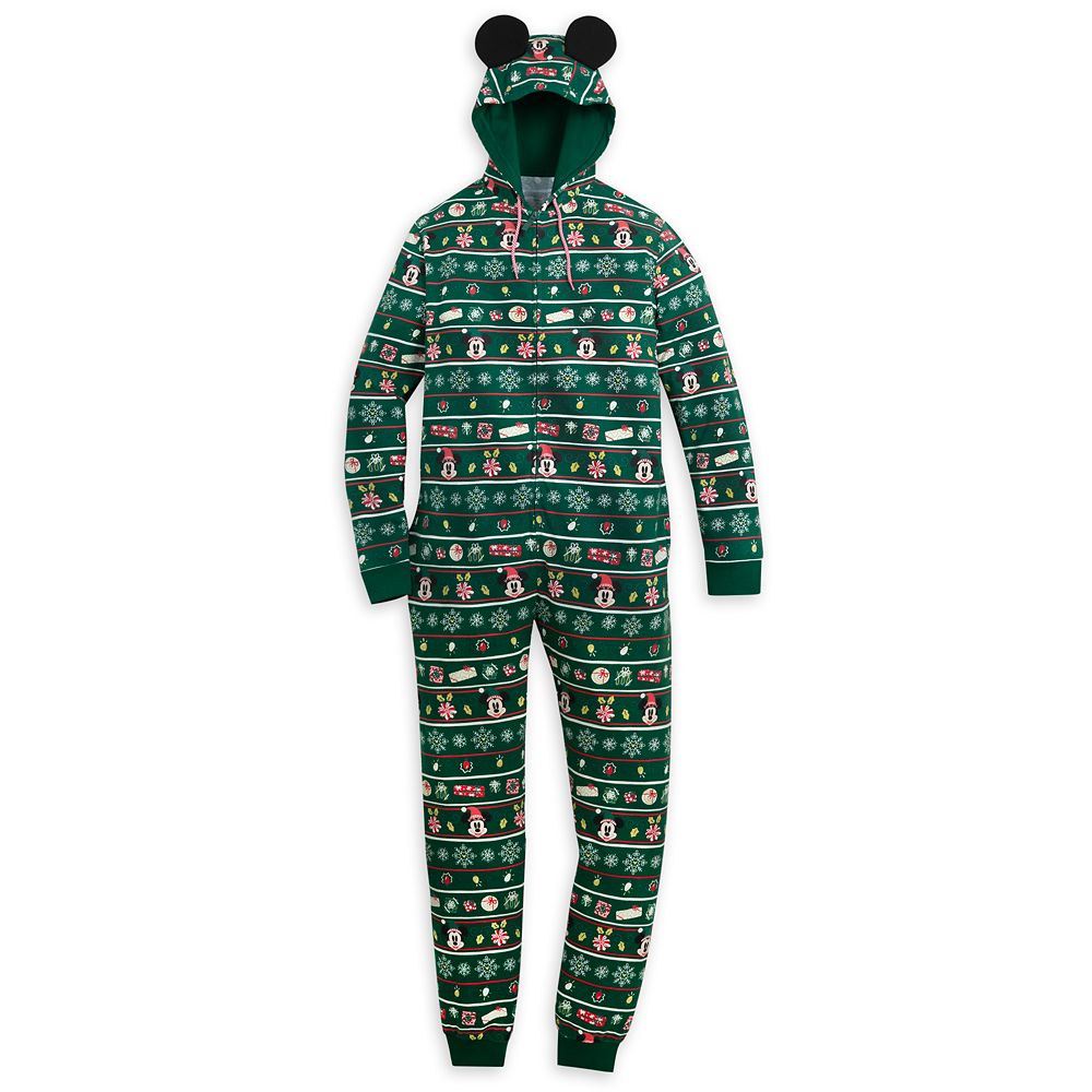 Mickey and Minnie Holiday Family Matching One-Piece Hooded Pajamas for Men Knit Official shopDisney