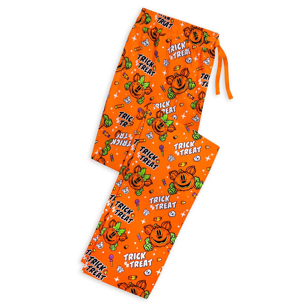 Mickey and Minnie Mouse Jack-o'-Lantern Halloween Lounge Pants for Adults