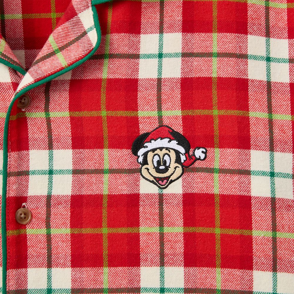 Santa Mickey Mouse Plaid Holiday Sleep Set for Men &ndash; Personalized