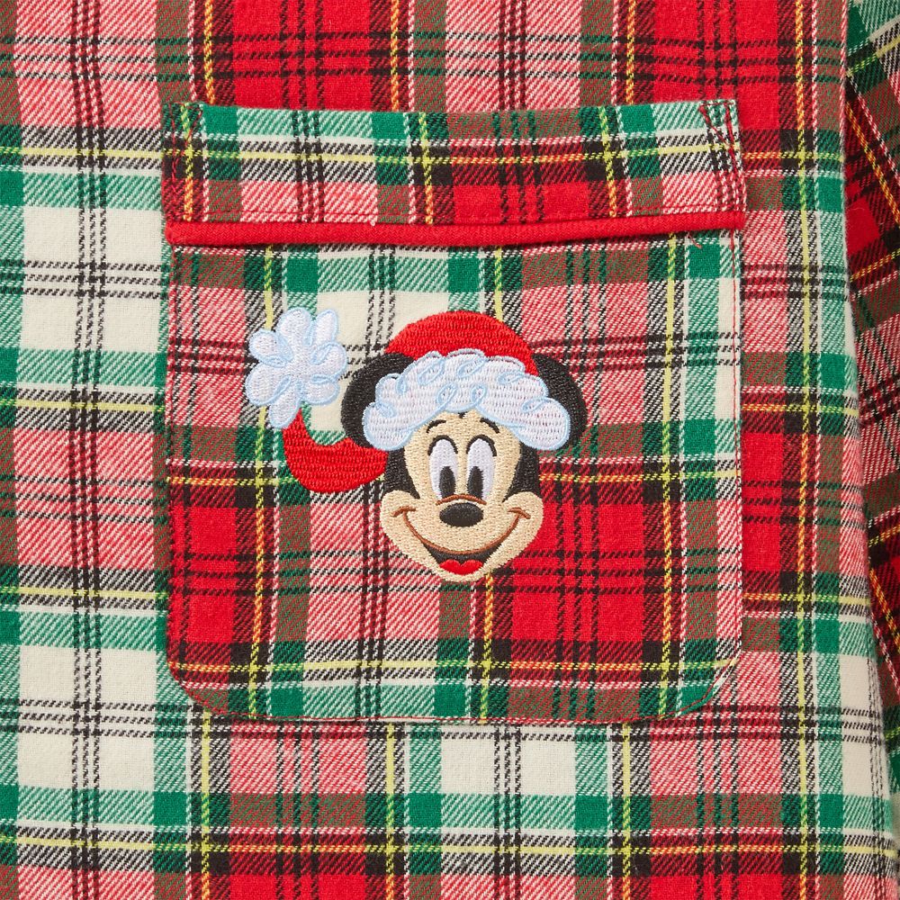 Santa Mickey Mouse Plaid Holiday Sleep Set for Adults