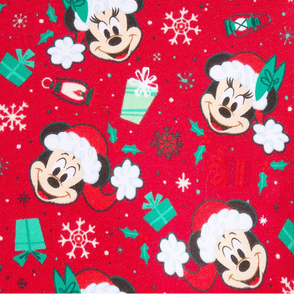 Mickey and Minnie Mouse Holiday Hooded One-Piece Pajama for Adults