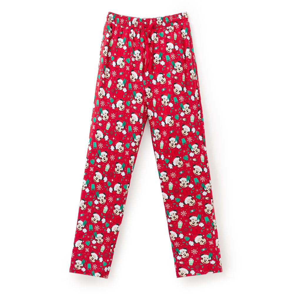Santa Mickey and Minnie Mouse Holiday Lounge Pants for Adults