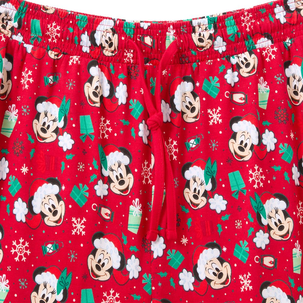 Santa Mickey and Minnie Mouse Holiday Lounge Pants for Adults