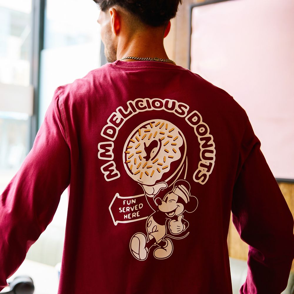 Mickey Mouse ''Delicious Donuts'' Long Sleeve T-Shirt for Adults