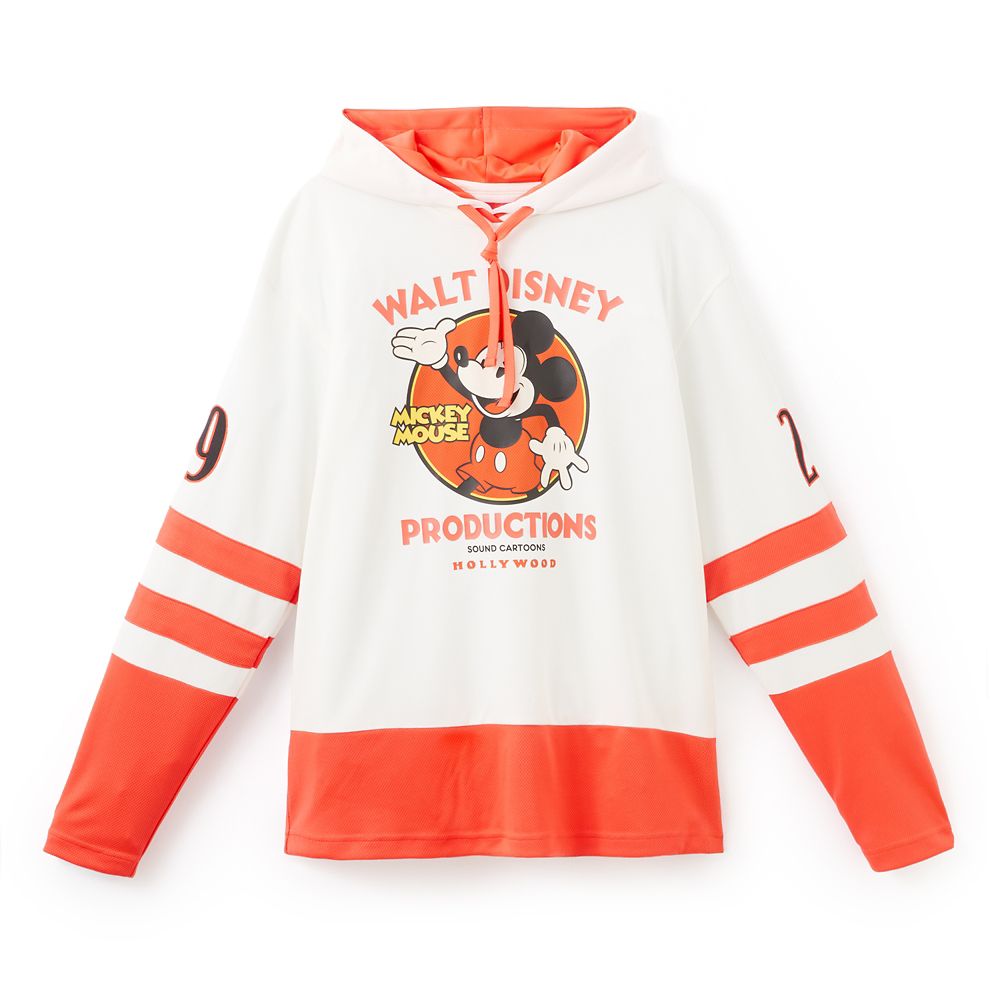 Mickey Mouse Walt Disney Productions Hockey Pullover Hoodie for Adults