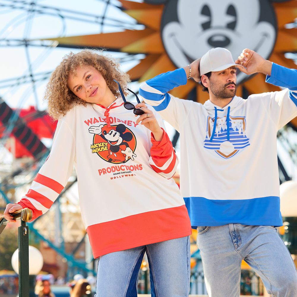 Mickey Mouse Walt Disney Productions Hockey Pullover Hoodie for Adults