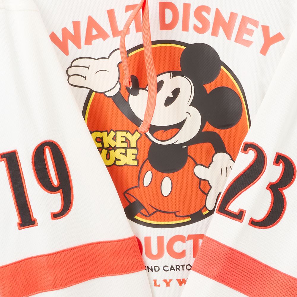 Mickey Mouse Walt Disney Productions Hockey Pullover Hoodie for Adults
