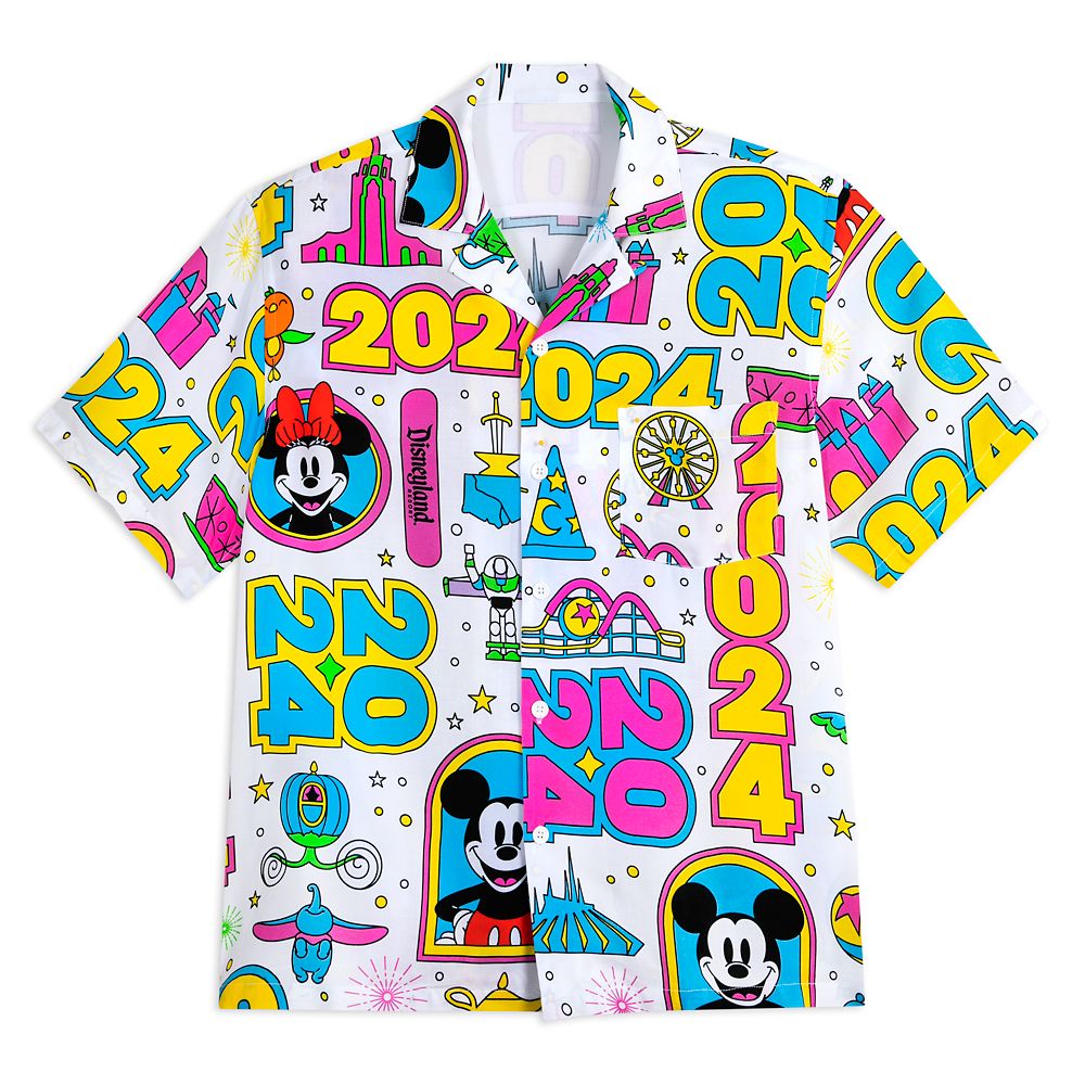 Mickey and Minnie Mouse Woven Shirt for Adults Disneyland 2024