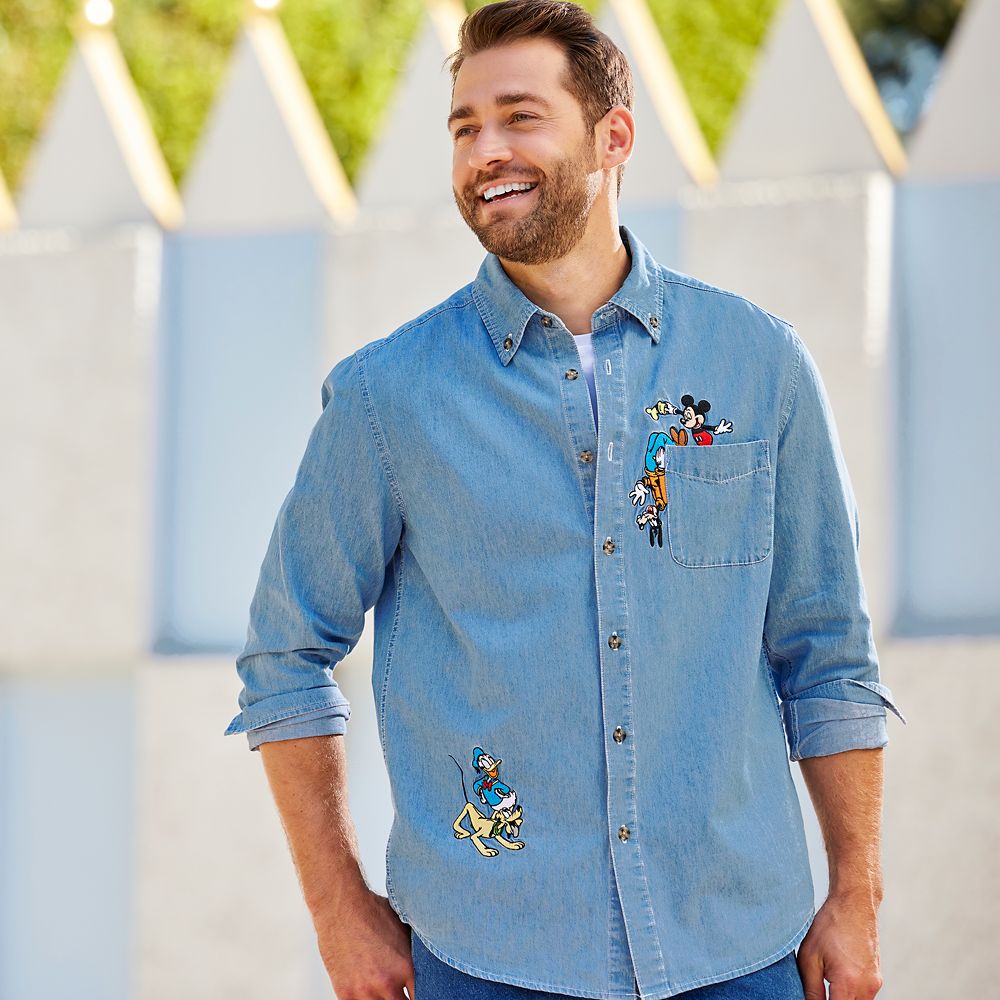 Mickey Mouse and Friends Denim Shirt for Adults | Disney Store