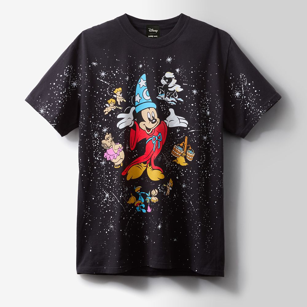 Sorcerer's Apprentice Mickey Disney | Bobby Kim T-Shirt for Adults &ndash; Fantasia &ndash; Black &ndash; Limited Time Release