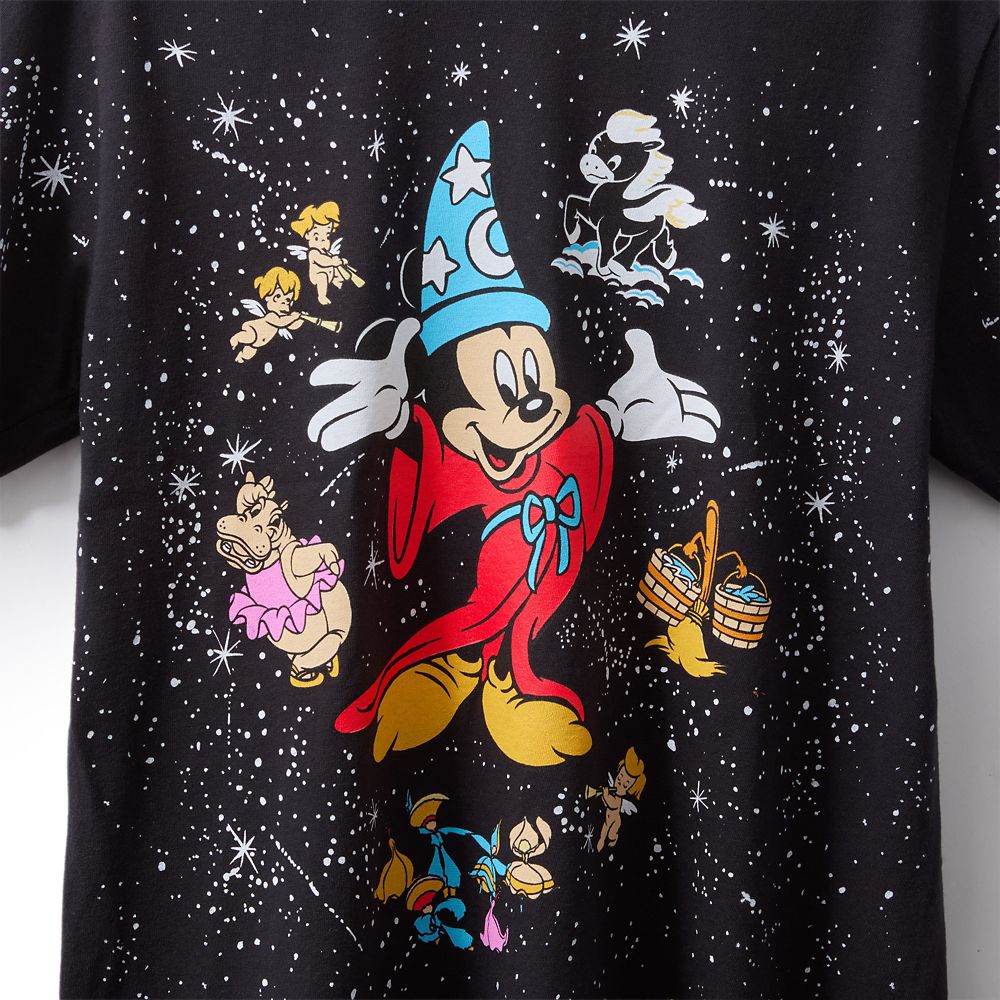 Sorcerer's Apprentice Mickey Disney | Bobby Kim T-Shirt for Adults &ndash; Fantasia &ndash; Black &ndash; Limited Time Release