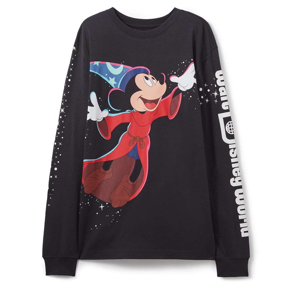 Sorcerer Mickey Mouse Back to Front Long Sleeve T-shirt for Adults Fantasia Walt Disney World