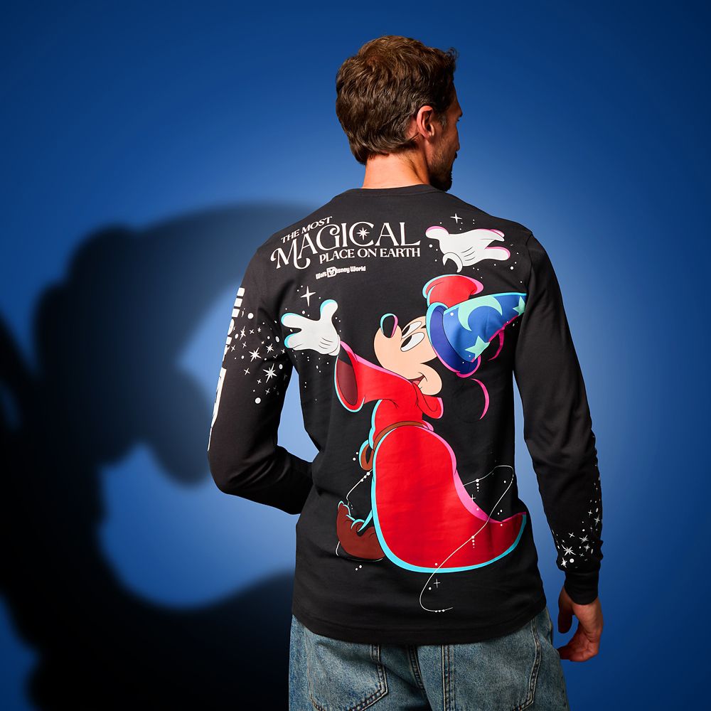 Sorcerer Mickey Mouse Back to Front Long Sleeve T-shirt for Adults &ndash; Fantasia &ndash; Walt Disney World
