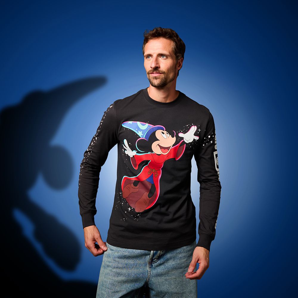 Sorcerer Mickey Mouse Back to Front Long Sleeve T-shirt for Adults &ndash; Fantasia &ndash; Walt Disney World
