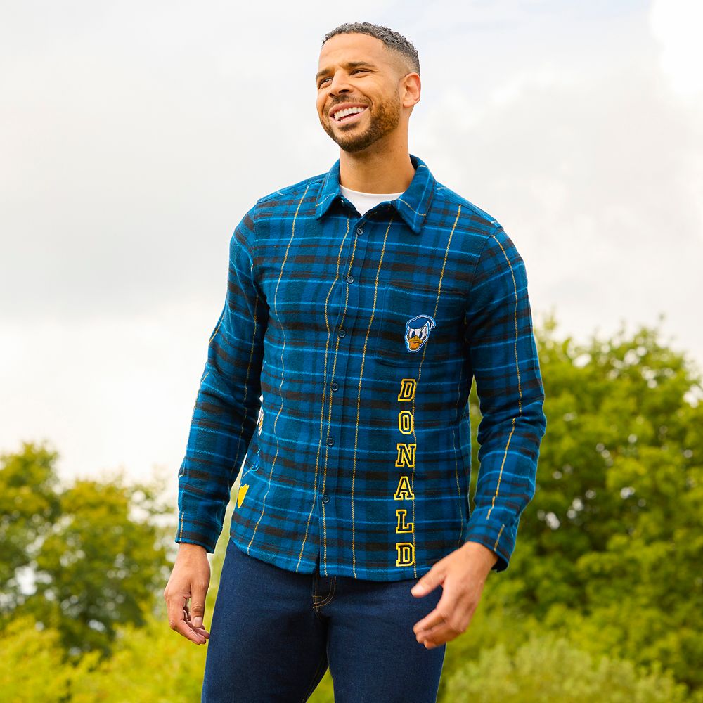 Donald Duck Plaid Flannel Shirt for Men