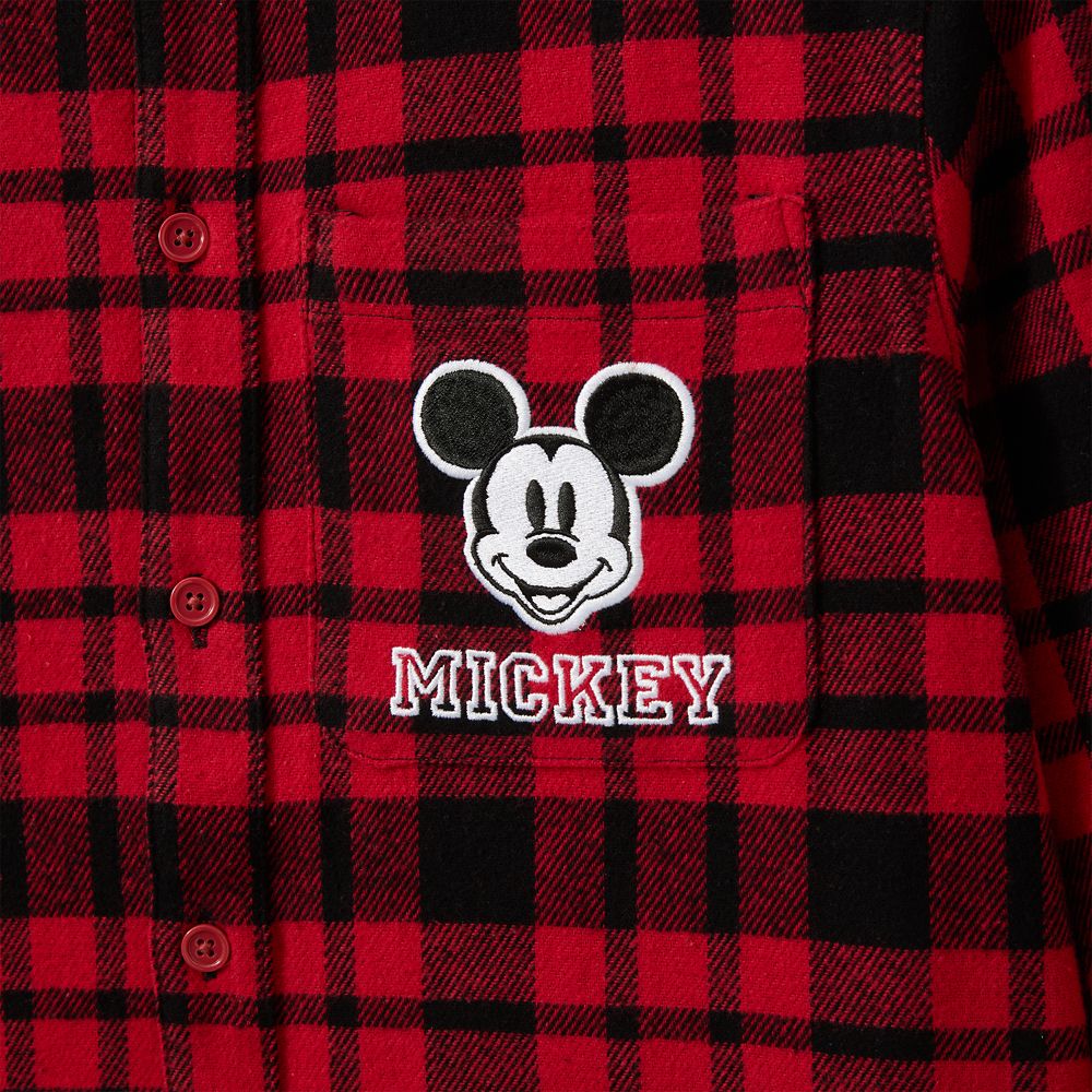 Mickey Mouse and Friends Plaid Flannel Shirt for Men