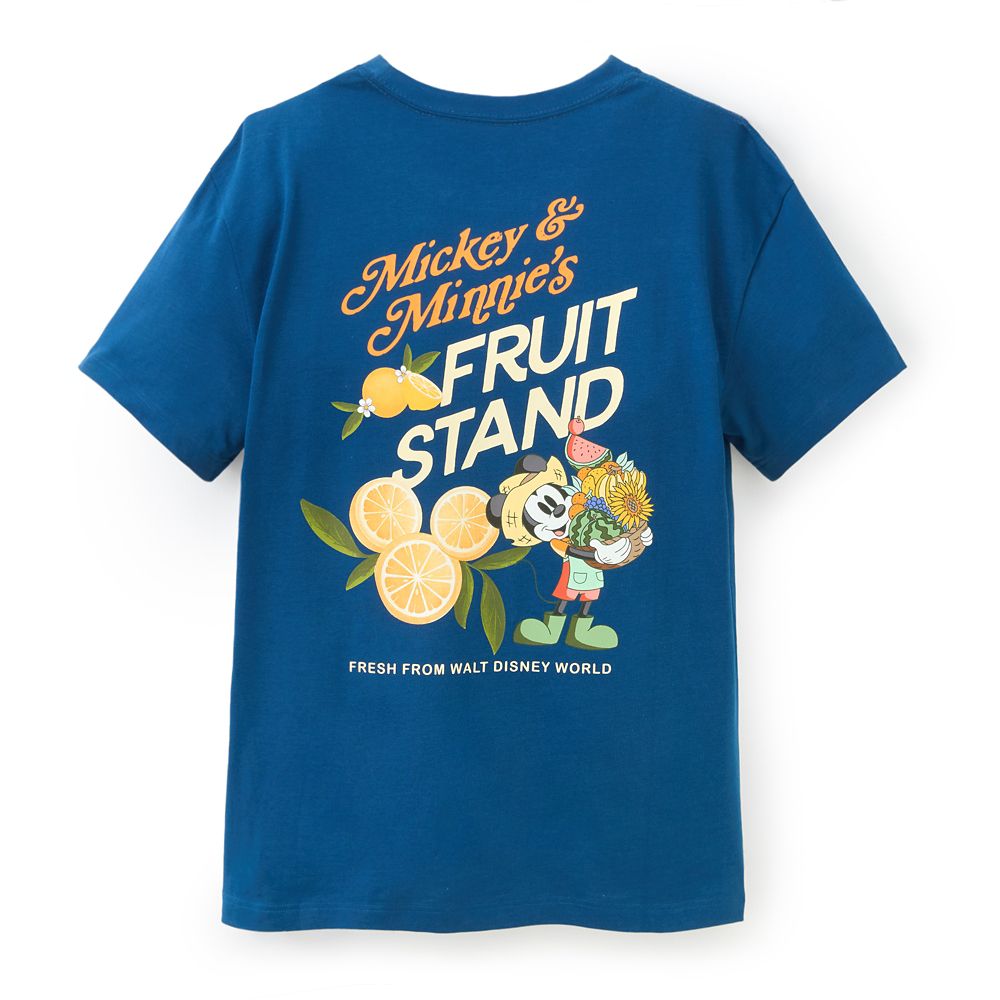 Mickey and Minnie Mouse Fruit Stand T-Shirt for Adults