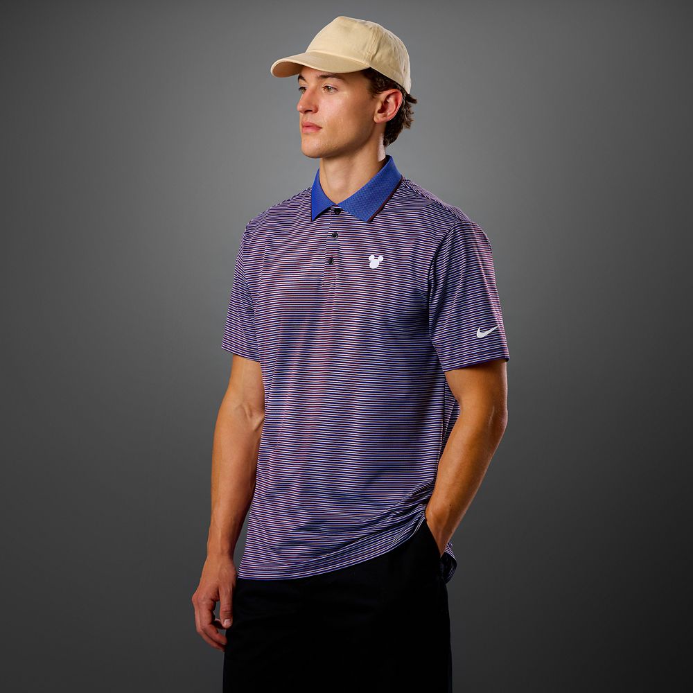 Mickey Mouse Striped Performance Dri-Fit Polo Shirt for Men by Nike