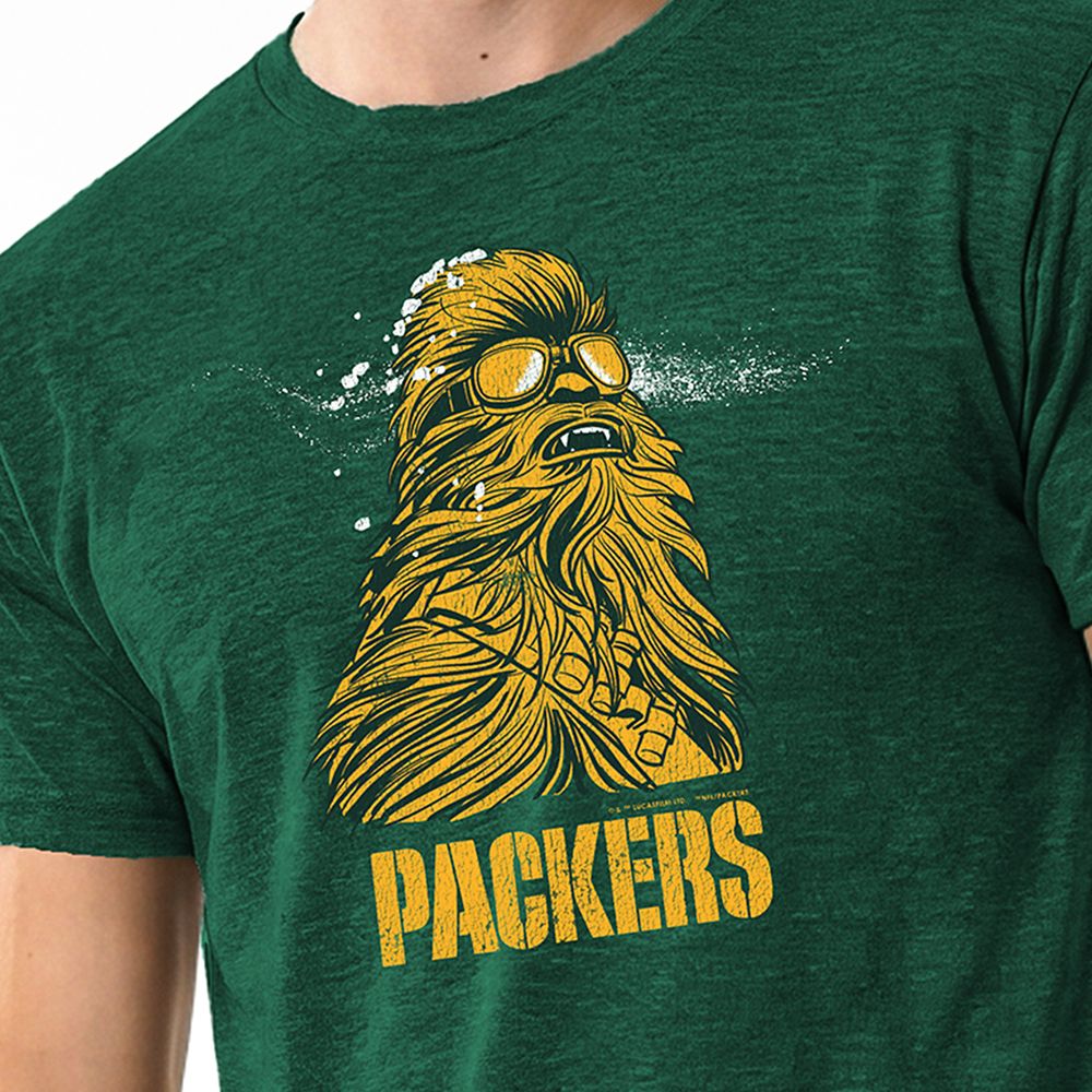 Chewbacca &ndash; Green Bay Packers T-Shirt for Adults &ndash; Disney | Champion NFL