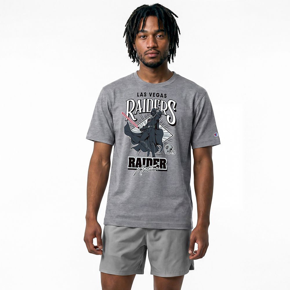 Darth Vader &ndash; Las Vegas Raiders T-Shirt for Adults &ndash; Gray &ndash; Disney | Champion NFL