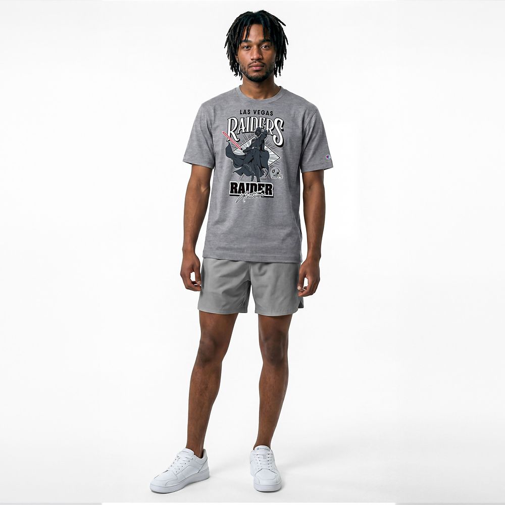 Darth Vader &ndash; Las Vegas Raiders T-Shirt for Adults &ndash; Gray &ndash; Disney | Champion NFL