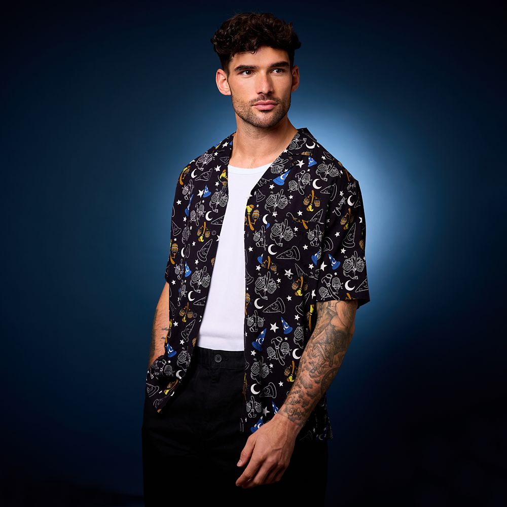 Sorcerer Mickey Mouse Button-Down Shirt for Men &ndash; Fantasia 85th Anniversary