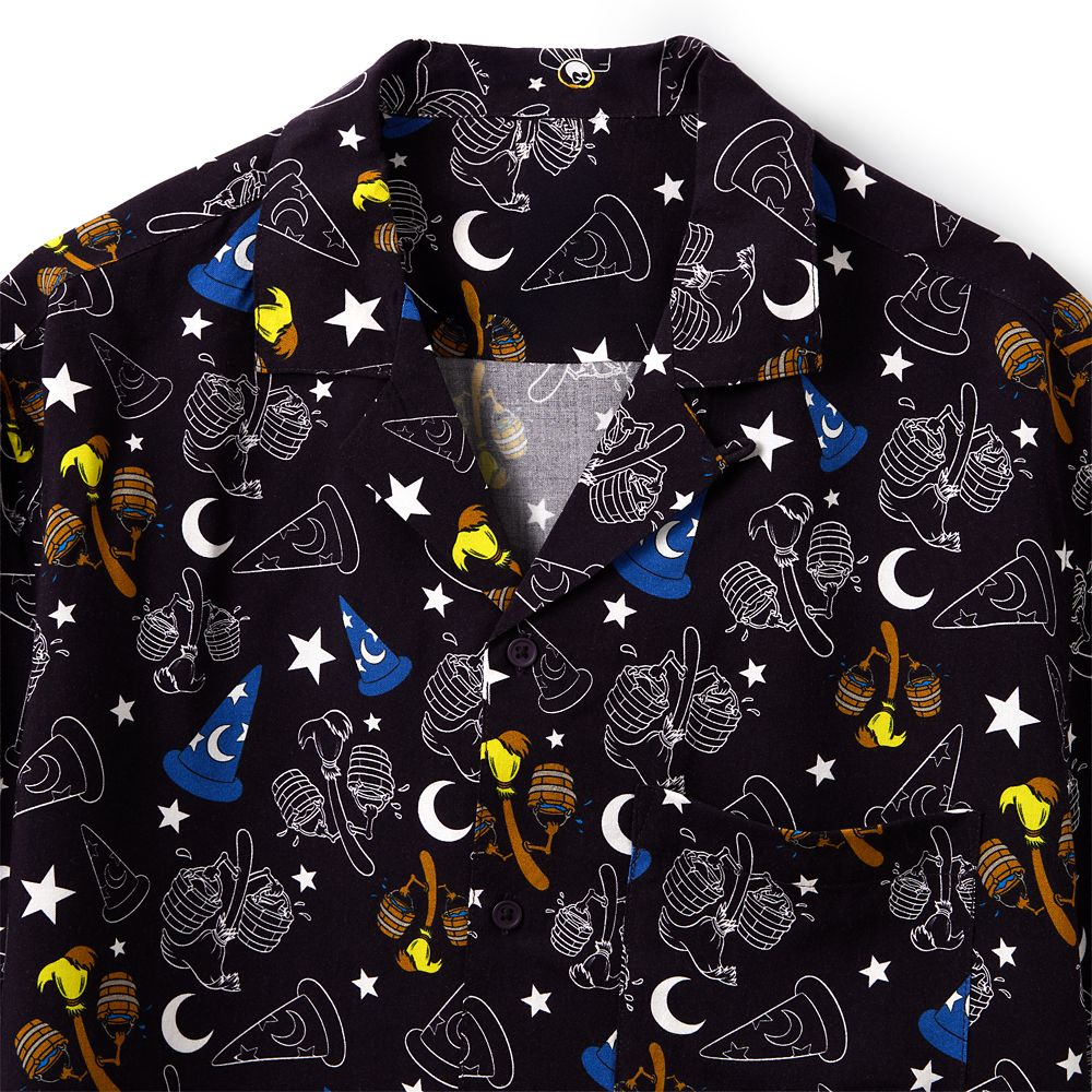 Sorcerer Mickey Mouse Button-Down Shirt for Men &ndash; Fantasia 85th Anniversary