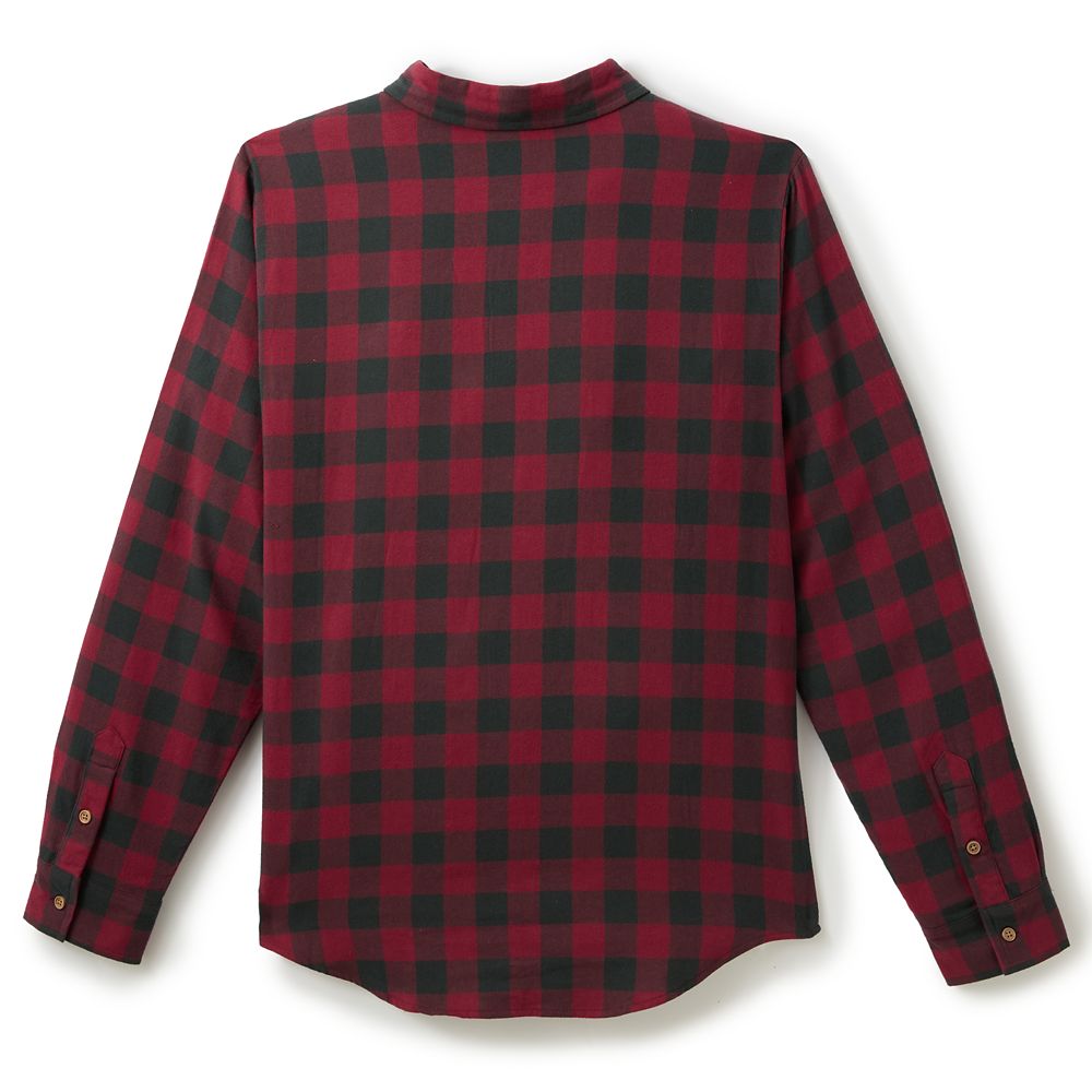 Santa Mickey Mouse Holiday Plaid Shirt for Adults by Our Universe