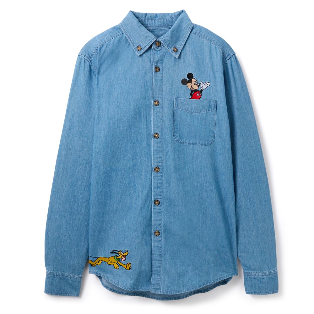 Mickey Mouse and Friends Denim Shirt for Adults Official shopDisney