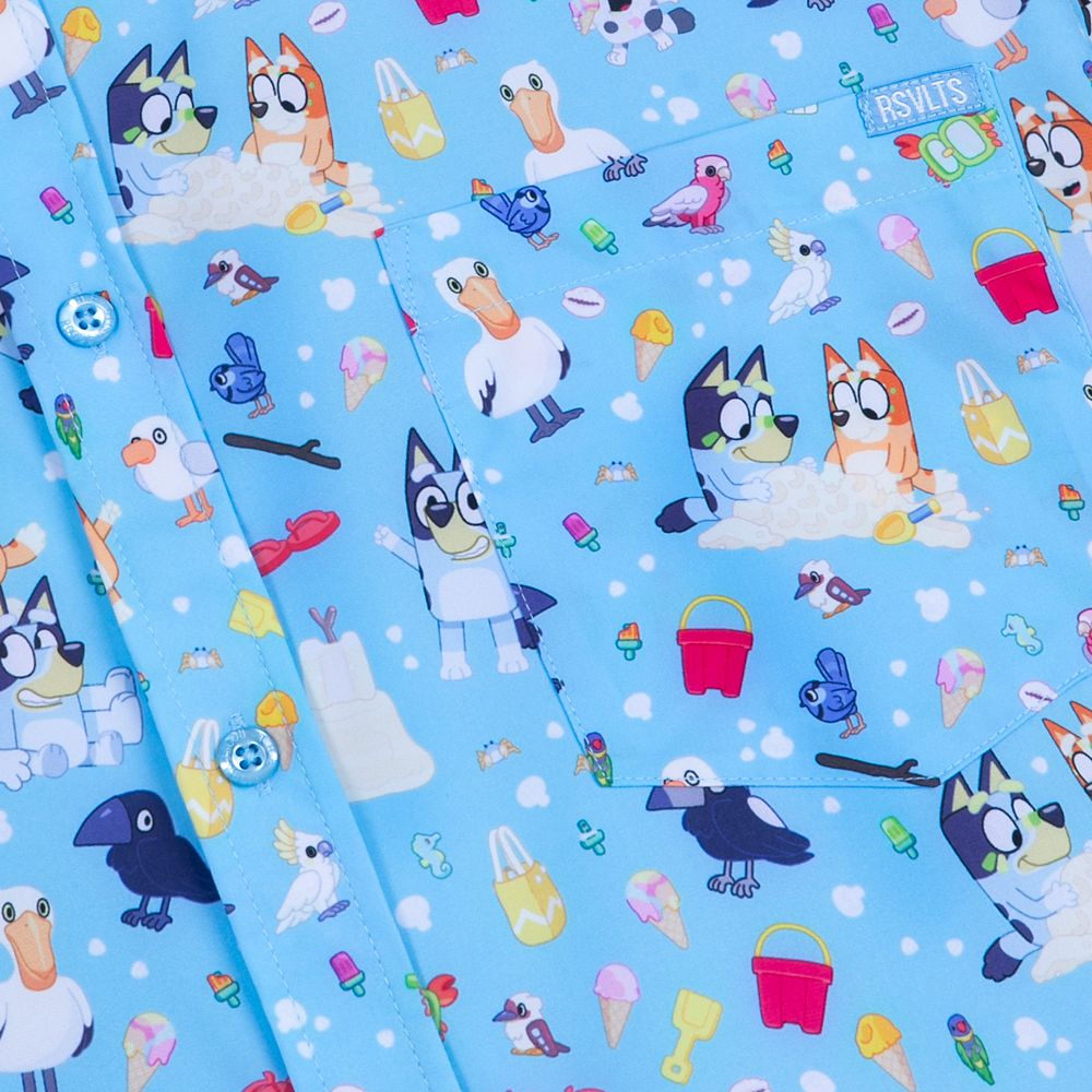 Bluey ''Beach Day'' Button Down Shirt for Men by RSVLTS