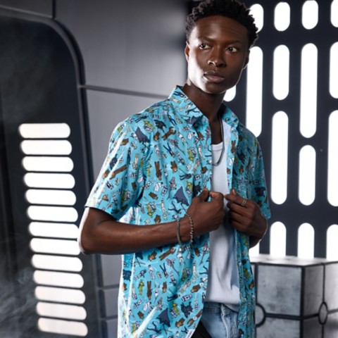 Мужские рубашки RSVLTS Star Wars Character Toss Button Down Shirt for Men by