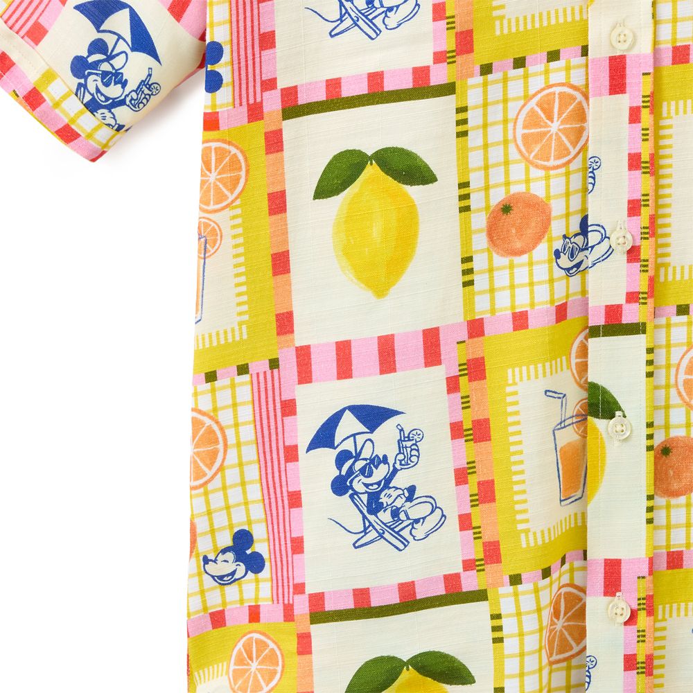 Mickey Mouse Oranges and Lemons Bamboo Button Down Shirt for Men by RSVLTS