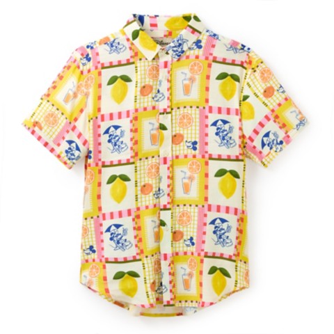 Мужские рубашки RSVLTS Mickey Mouse Oranges and Lemons Bamboo Button Down Shirt for Men by