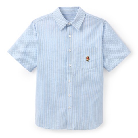 Мужские рубашки Disney Winnie the Pooh Striped Seersucker Button Down Shirt for Men