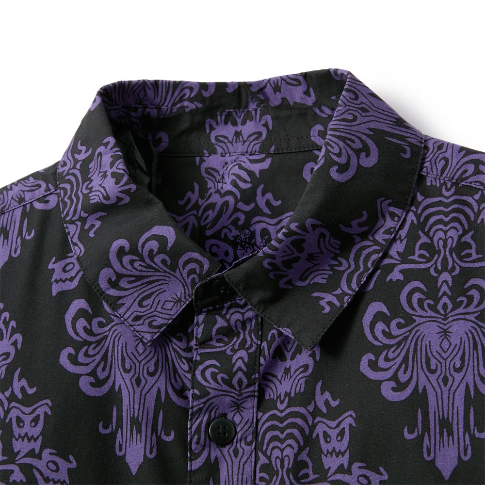 The Haunted Mansion Wallpaper Woven Shirt for Adults