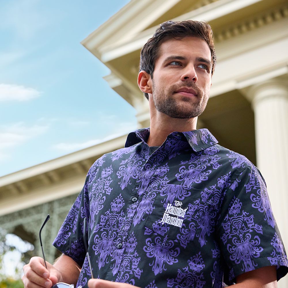 The Haunted Mansion Wallpaper Woven Shirt for Adults