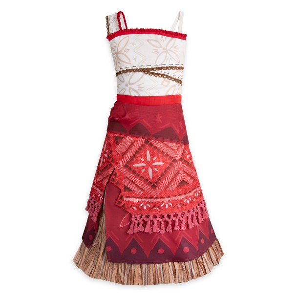 moana 2 dress Disney Kids Classic Costume Island Style, Size: Extra Small 3T-4T textured fabrics and fringed trims Moana 2 dress for storybook