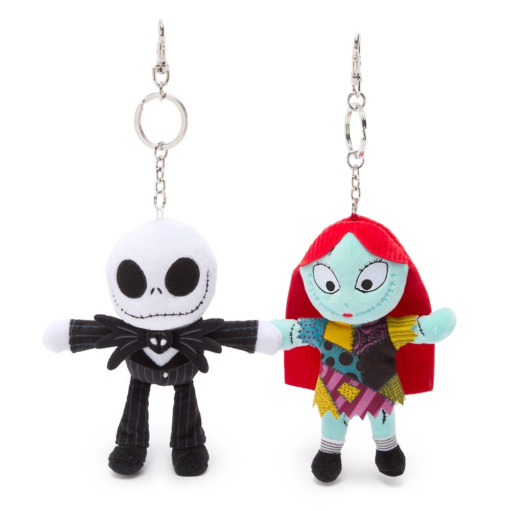 Jack Skellington and Sally Plush Keychain Bag Charm Set &ndash; The Nightmare Before Christmas &ndash; 6''