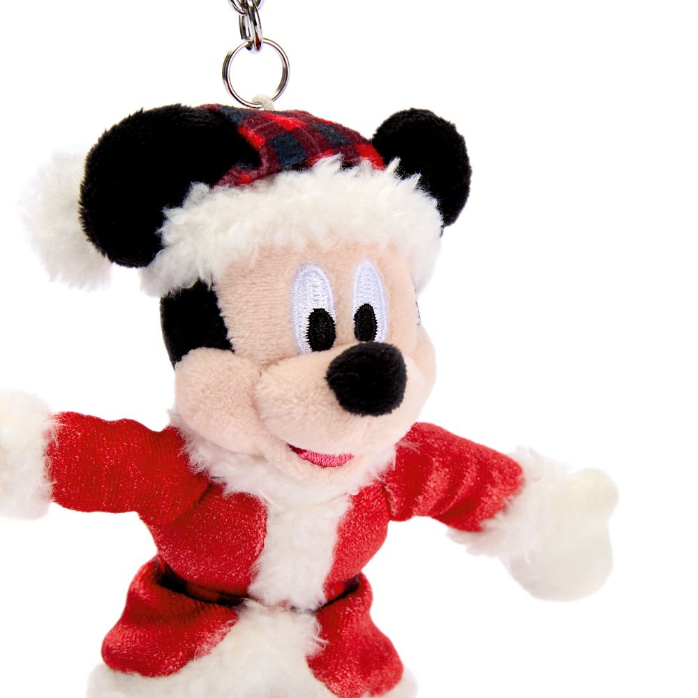 Santa Mickey Mouse Plush Keychain Bag Charm