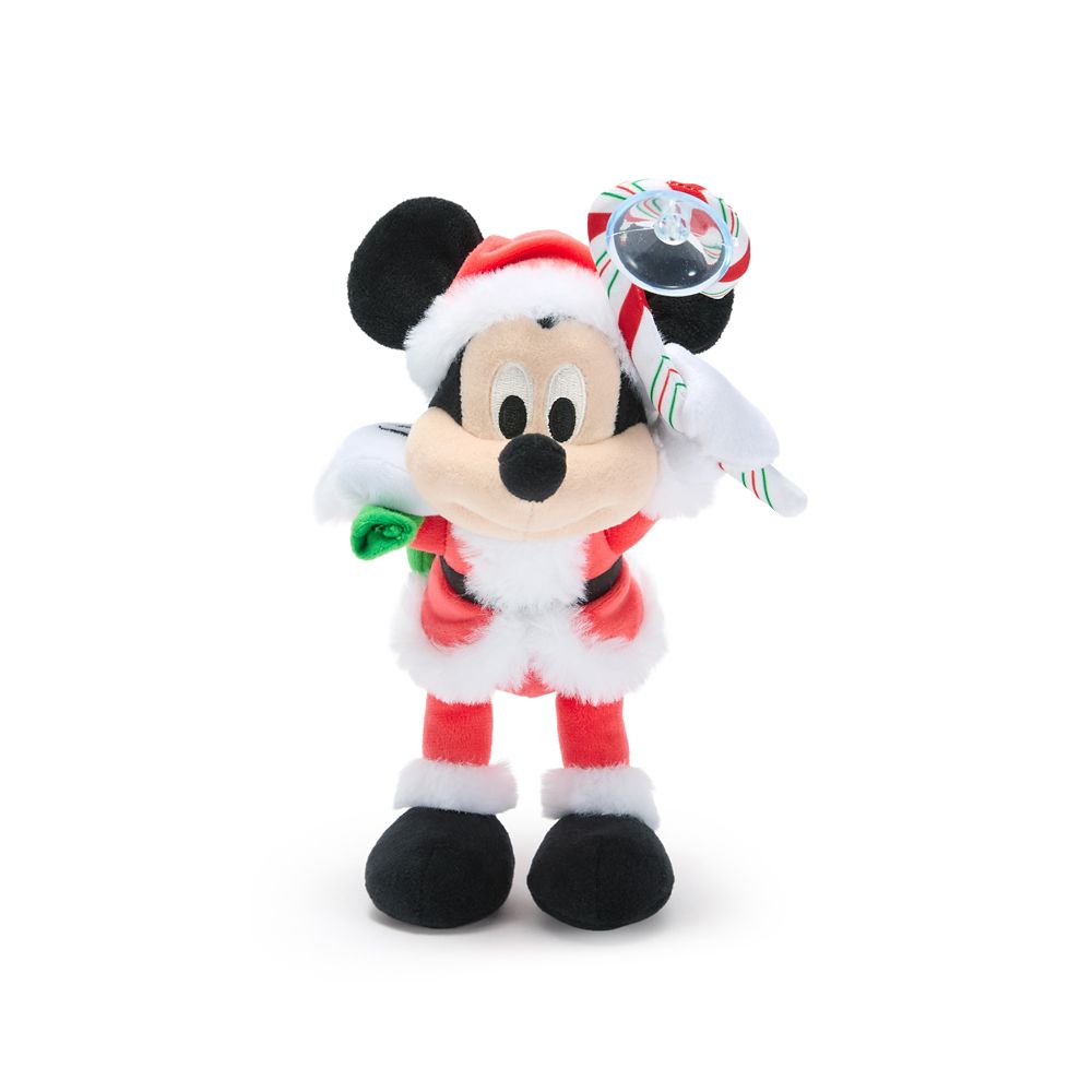 Santa Mickey Mouse Plush Suction Cup Cling  &ndash; 8 1/4''