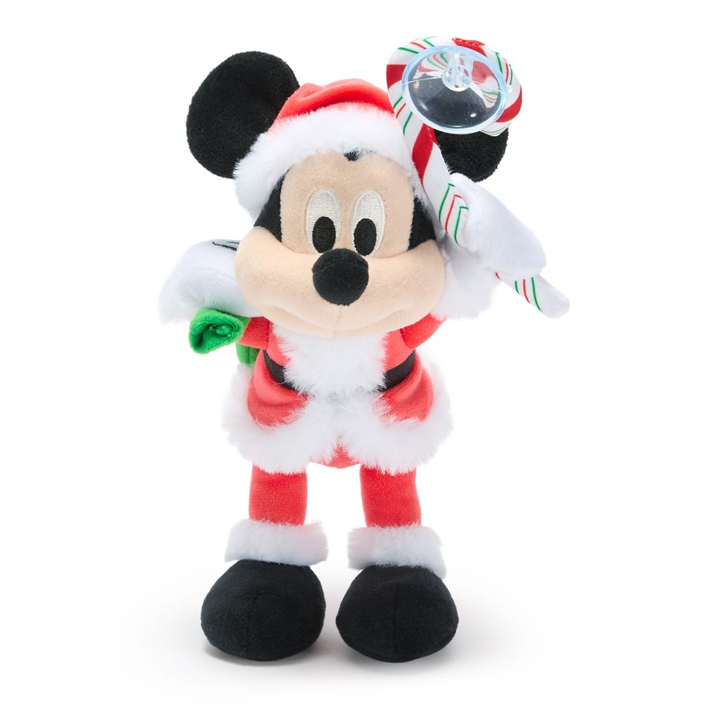 Santa Mickey Mouse Plush Suction Cup Cling  &ndash; 8 1/4''