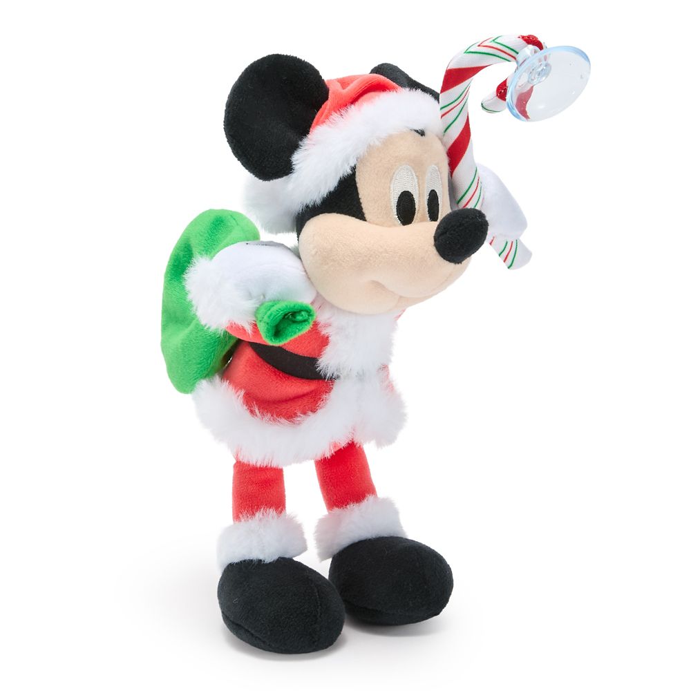 Santa Mickey Mouse Plush Suction Cup Cling  &ndash; 8 1/4''