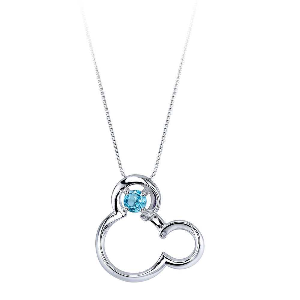 Mickey Mouse December Birthstone Necklace for Women  Blue Topaz Official shopDisney