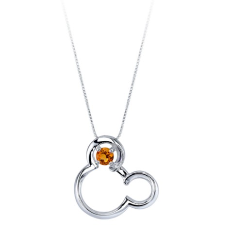 Disney Mickey Mouse November Birthstone Necklace for Women – Citrine