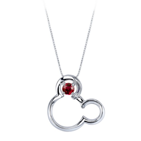 Disney Mickey Mouse July Birthstone Necklace for Women – Ruby