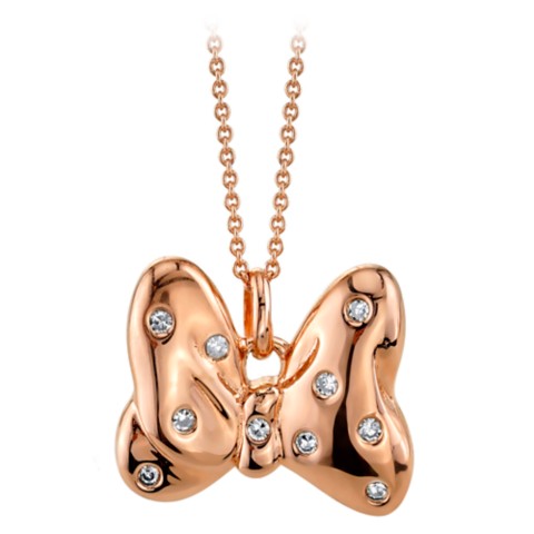 Disney Minnie Mouse Bow Diamond Pendant Necklace – Rose Gold