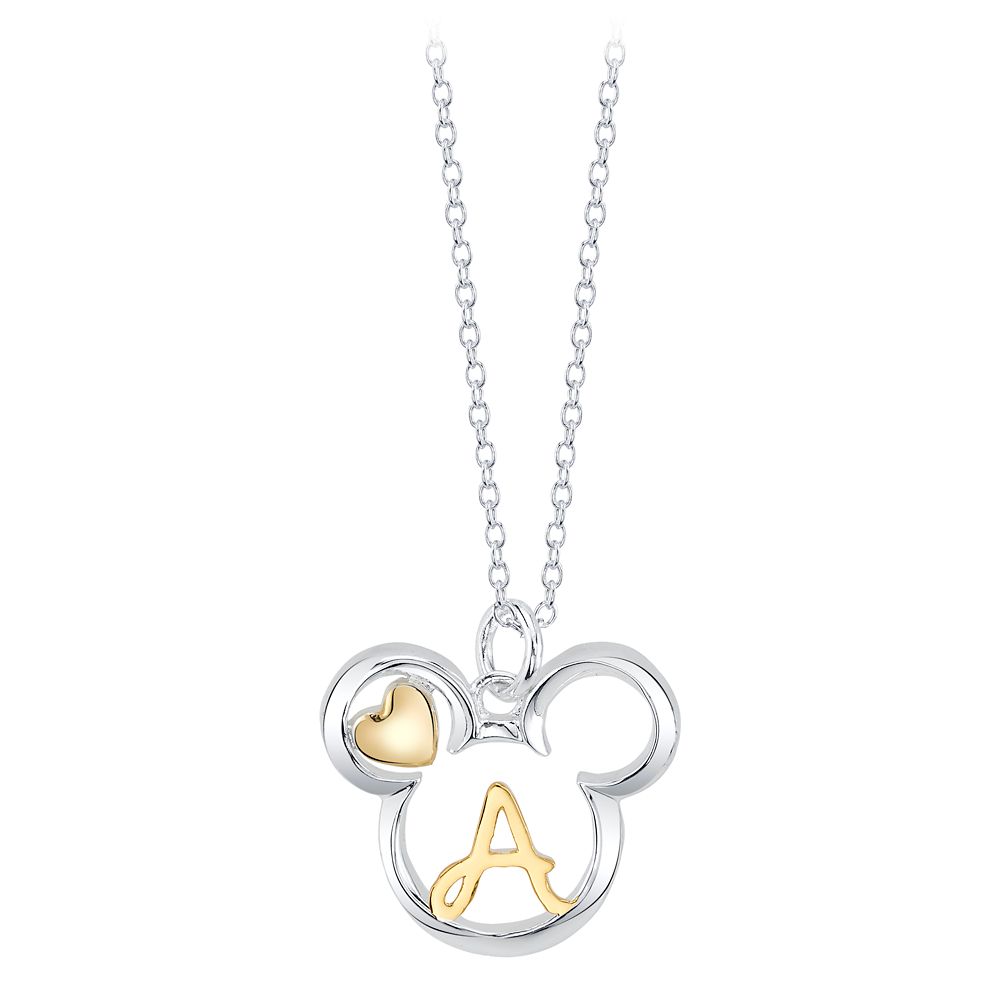 Mickey Mouse Icon with Initial Necklace