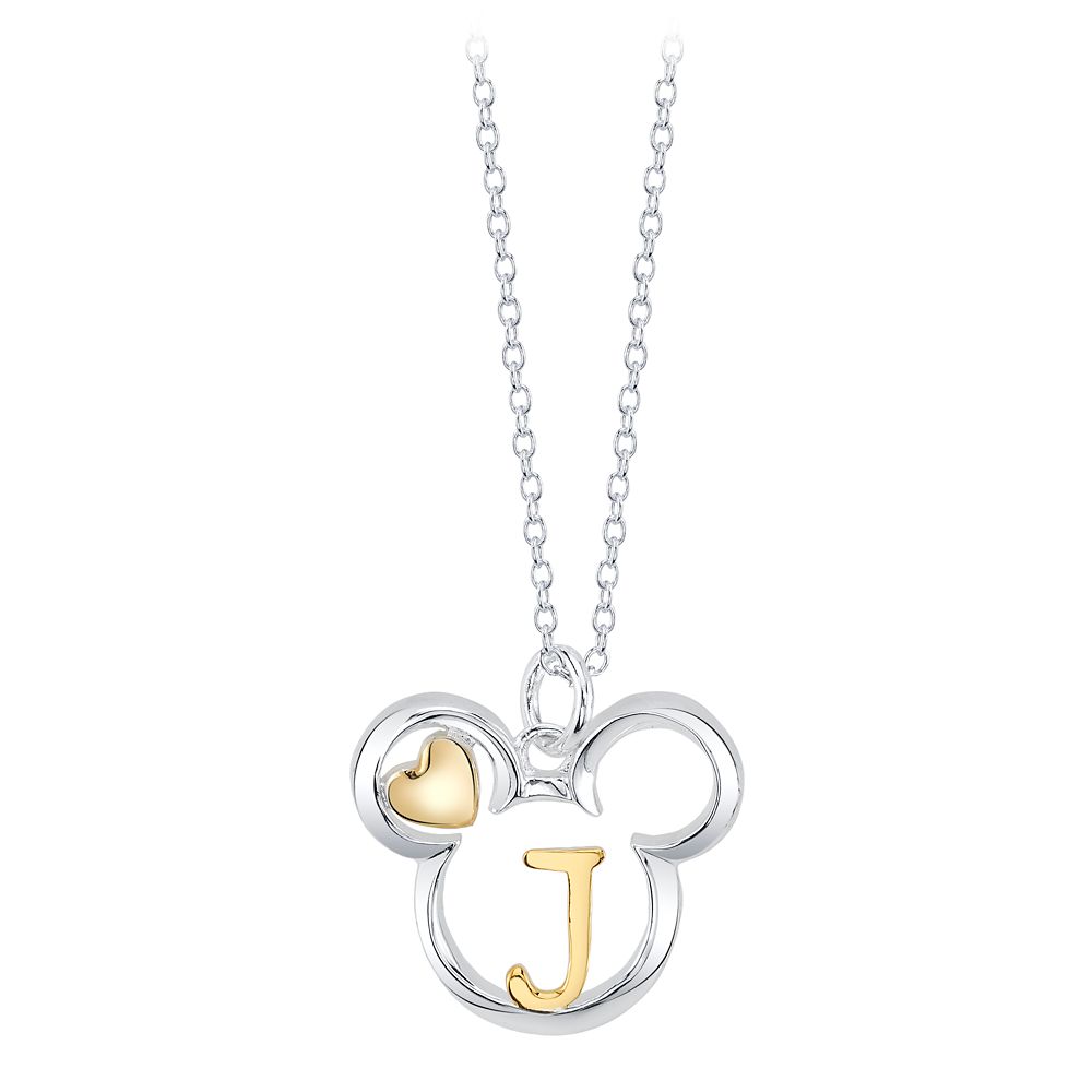 Mickey Mouse Icon with Initial Necklace