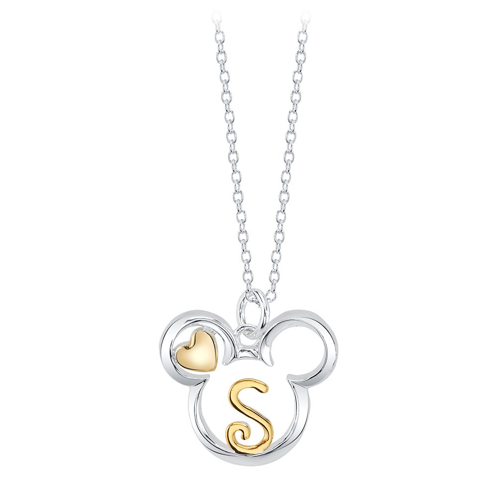 Mickey Mouse Icon with Initial Necklace
