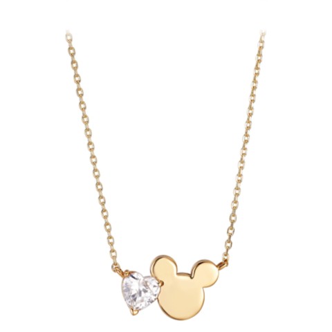 Disney Mickey Mouse Icon and Heart Necklace
